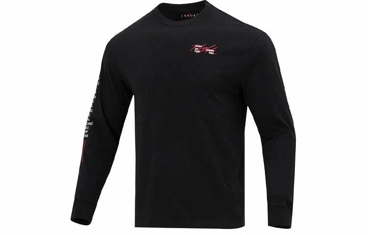 Jordan Logo Crewneck Long Sleeve Tee Black