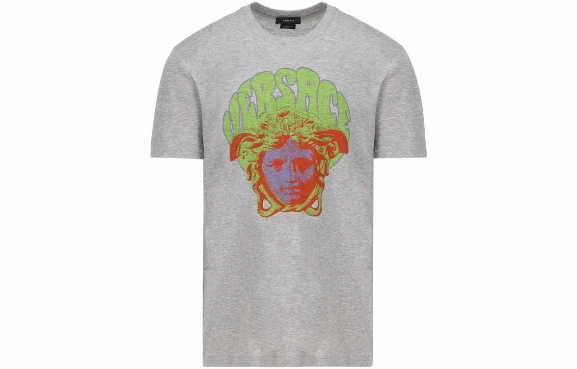 Versace Medusa Print T-Shirt Grey