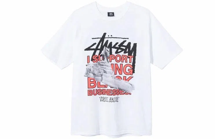 Stussy x OFF-WHITE Virgil Abloh World Tour Logo T