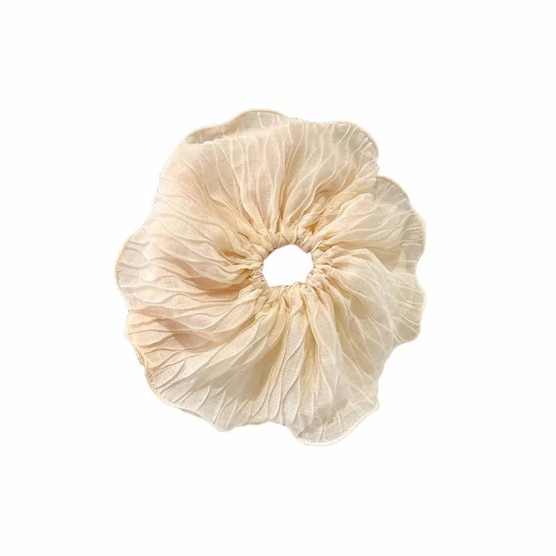 水中玉 超大网纱褶皱大肠发圈扎头皮筋高级感洋气时尚头花发绳头饰 布艺 头绳 女款