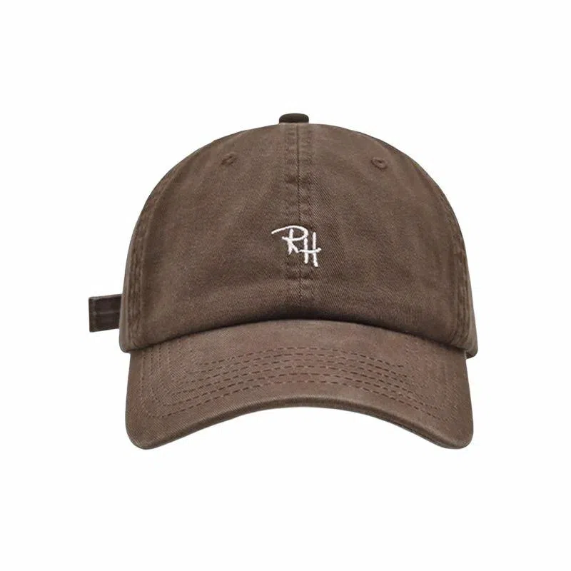 【RH刺绣潮流字母 显脸小】 攸委 街头潮牌简约百搭韩版遮阳软顶大头围大帽宽檐 棉 鸭舌帽 男女同款情侣款