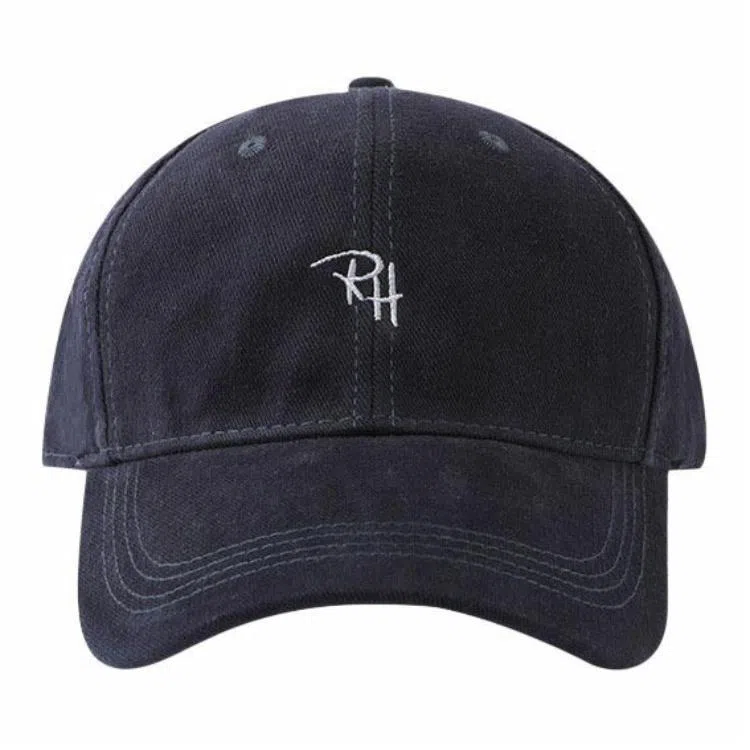 【RH刺绣潮流字母 显脸小】 攸委 街头潮牌简约百搭韩版遮阳软顶大头围大帽宽檐 棉 鸭舌帽 男女同款情侣款