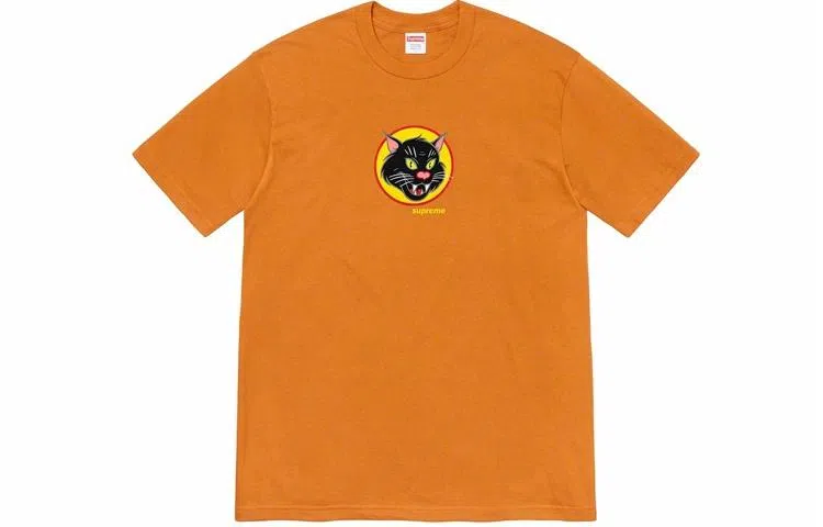 Supreme Black Cat Tee Orange
