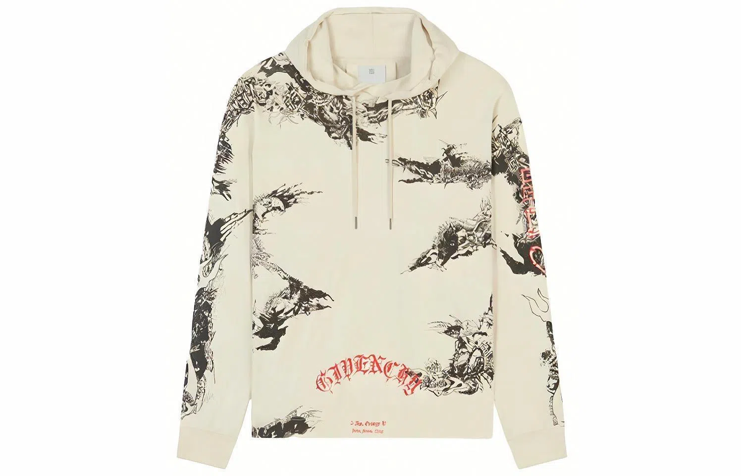 Givenchy SS21 Oversized Gothic Logo Hoodie Gray