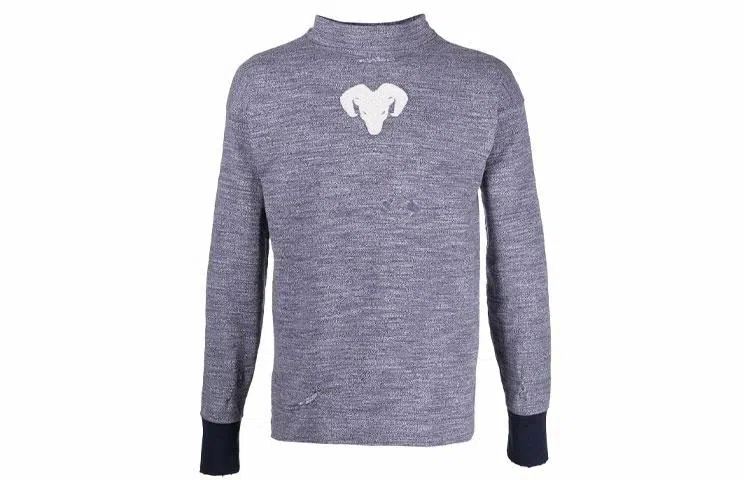 Maison Margiela SS22 Printed Crewneck Long Sleeve Tee Purple