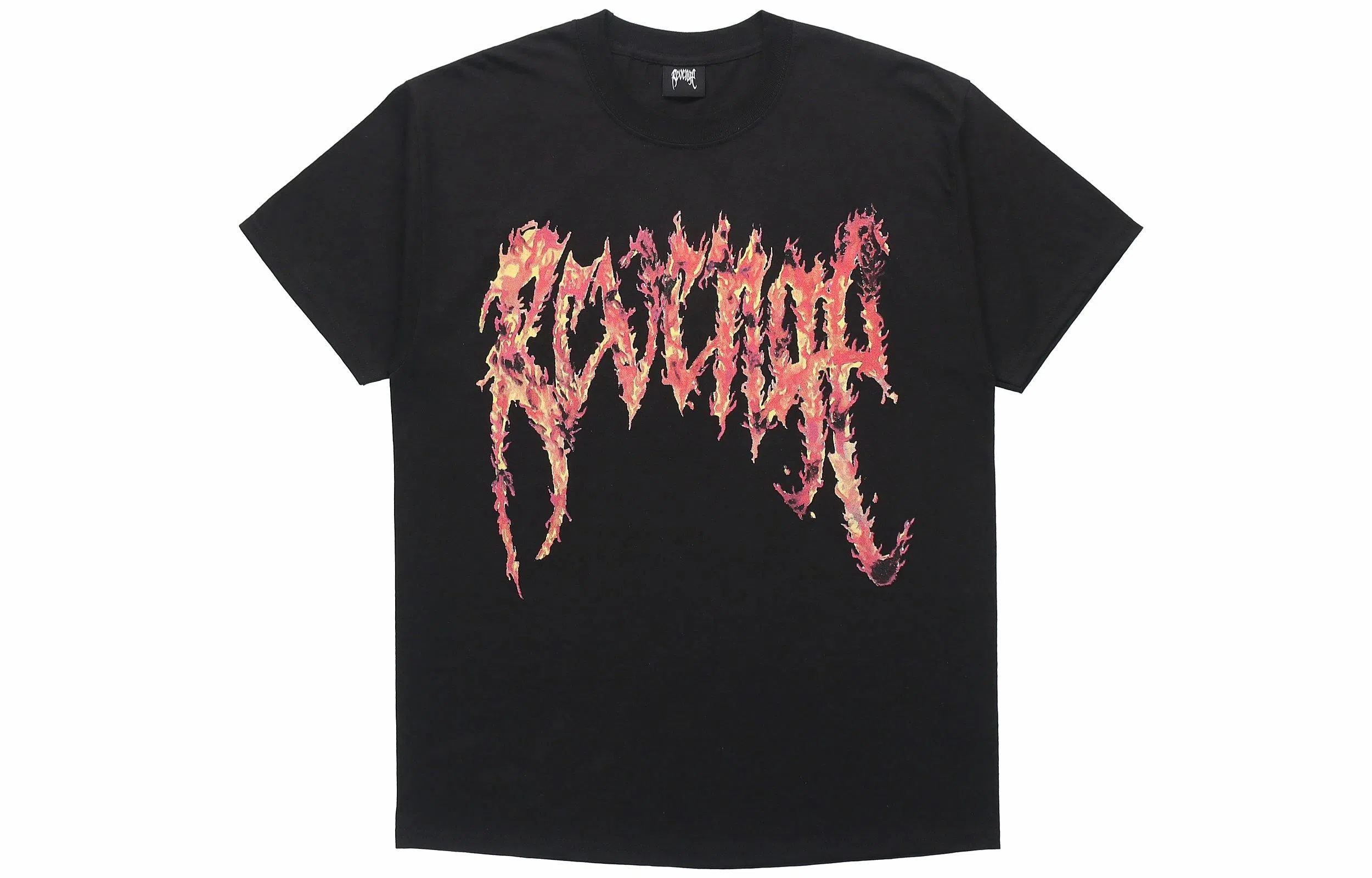 Revenge Flame Pattern T-Shirt Black