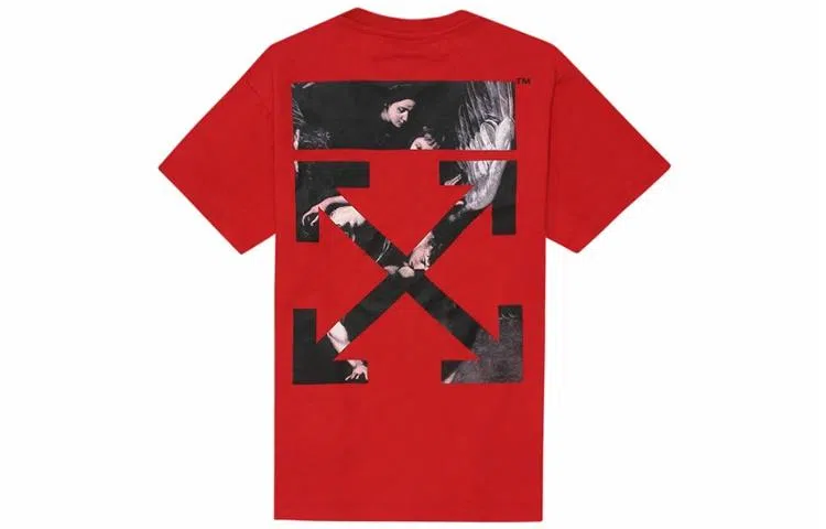 OFF-WHITE Painting Arrow Print Tee Red