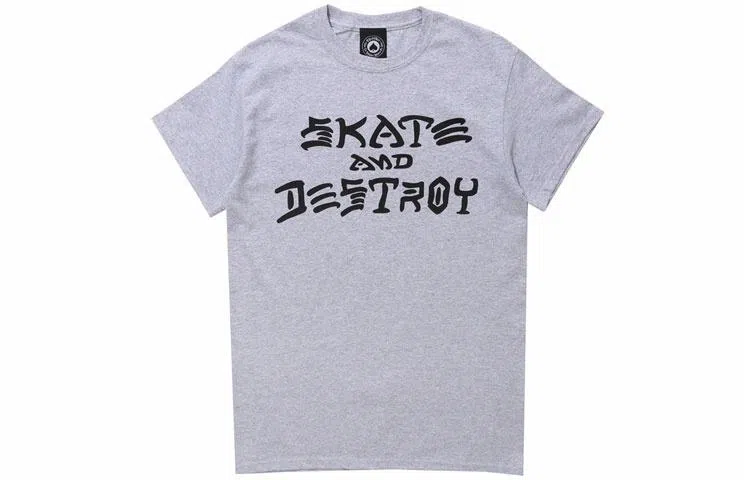 Thrasher Slogan Print T-Shirt Grey