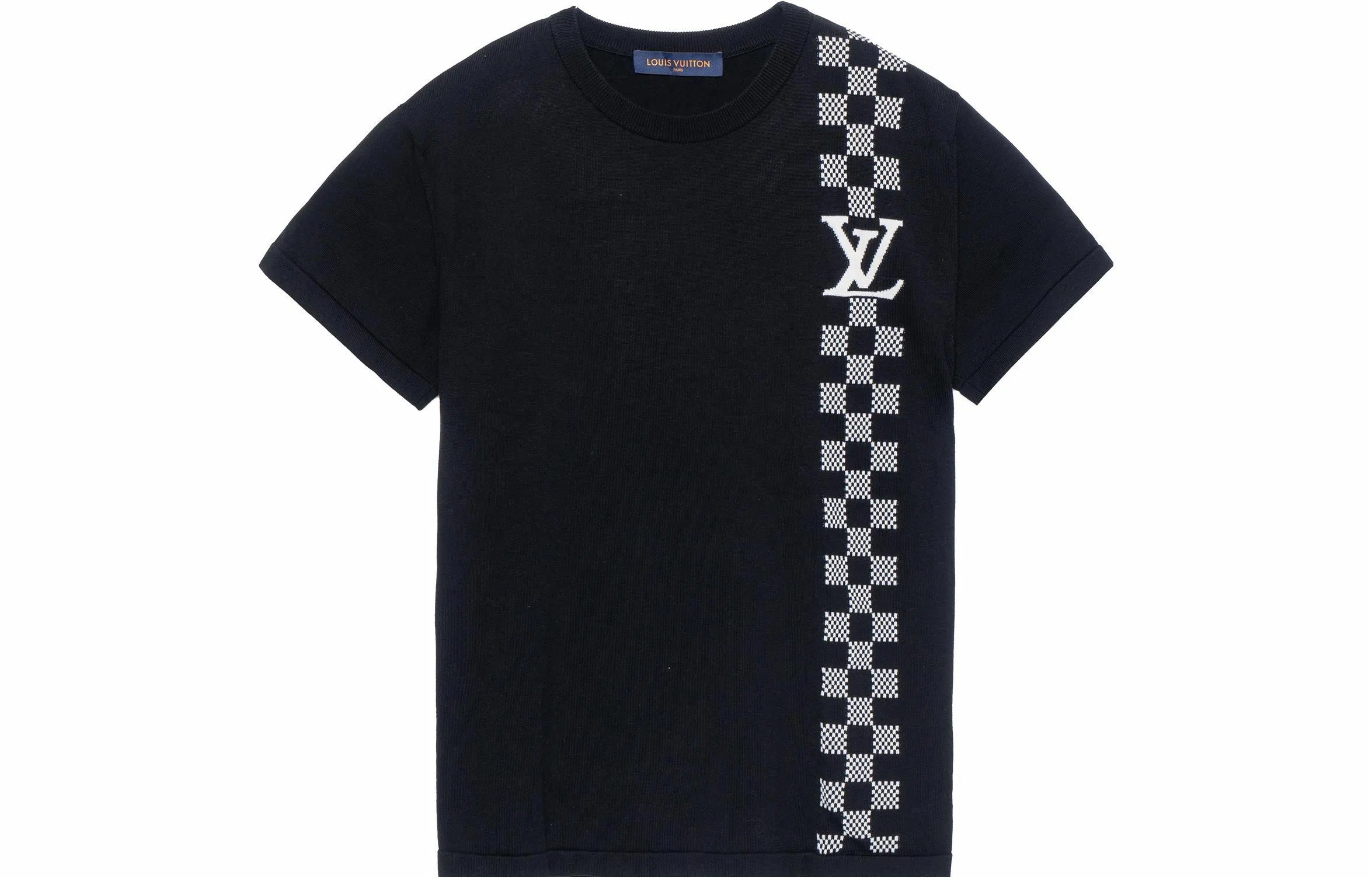 Louis Vuitton Racing Checkered Short Sleeve T-Shirt Black