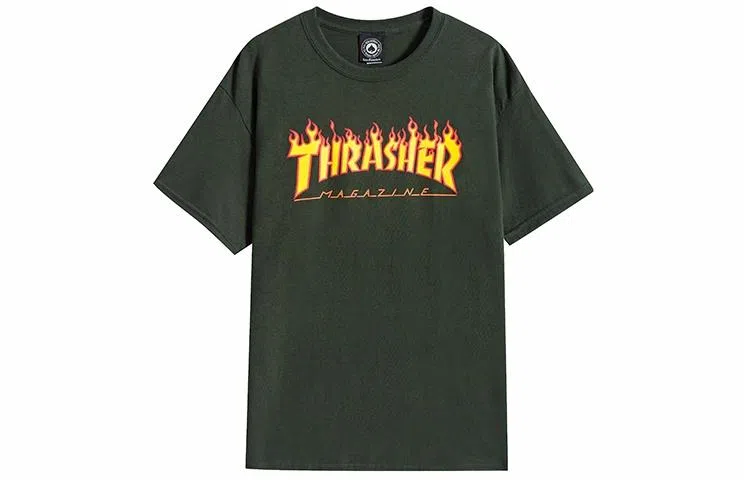 Thrasher Yellow Flame Logo T-Shirt