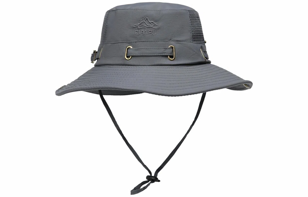 优幽兰 休闲简约纯色高级感遮阳帽时尚百搭户外防紫外线大檐显脸小太阳帽遮阳渔夫帽遮脸帽子 锦纶 防晒帽 男款