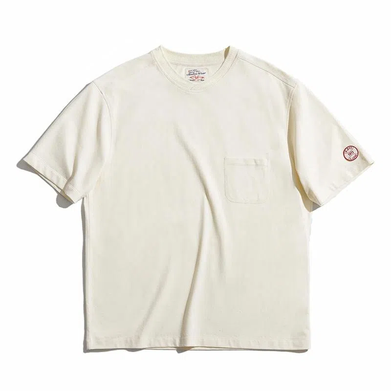 MADEN Ivory Baseball Collar T-Shirt