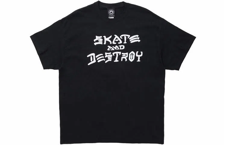 Thrasher Slogan Print T-Shirt Black