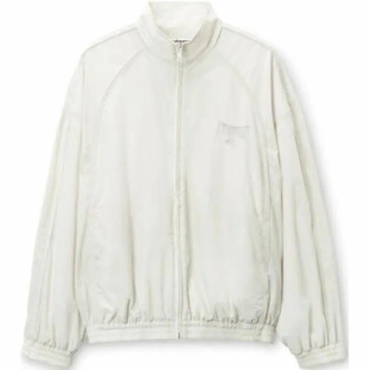 Alexander Wang SS25 Embroidered Logo Zip Jacket White