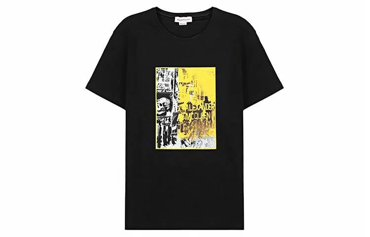 Alexander McQueen SS21 Poster Print T-Shirt Black