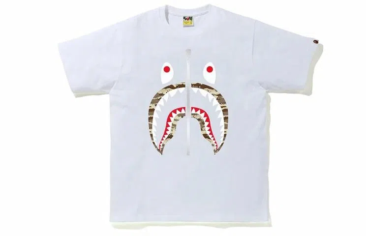 A BATHING APE Desert Camo Shark Tee