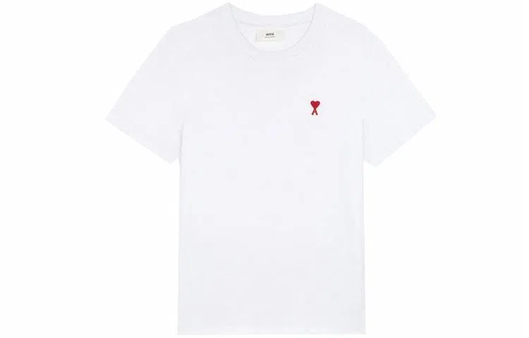 AMIPARIS De Coeur Embroidered Tee White