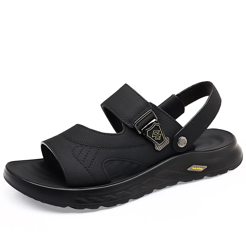 木林森 头层牛皮 舒适时尚 潮流休闲 沙滩凉鞋 男款