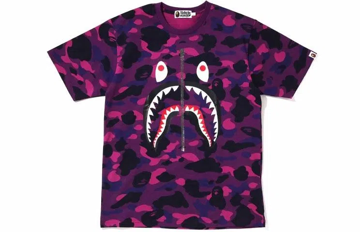 A BATHING APE Color Camo Shark Tee