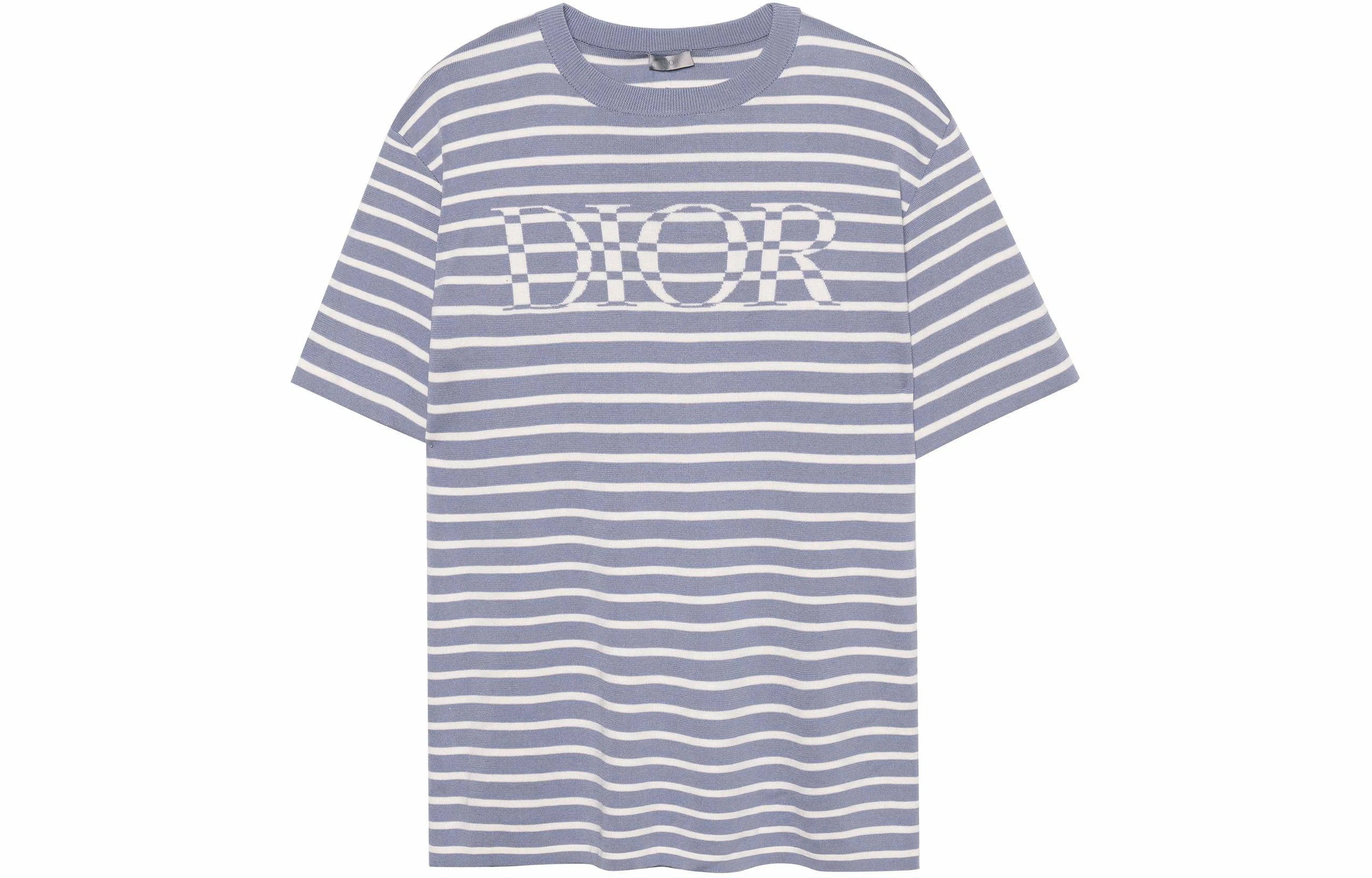 Dior SS21 Striped Logo T-Shirt Blue