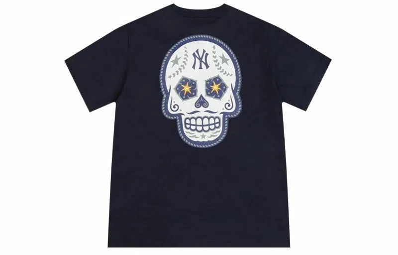 New Era MLB Yankees Skull Print Tee Navy