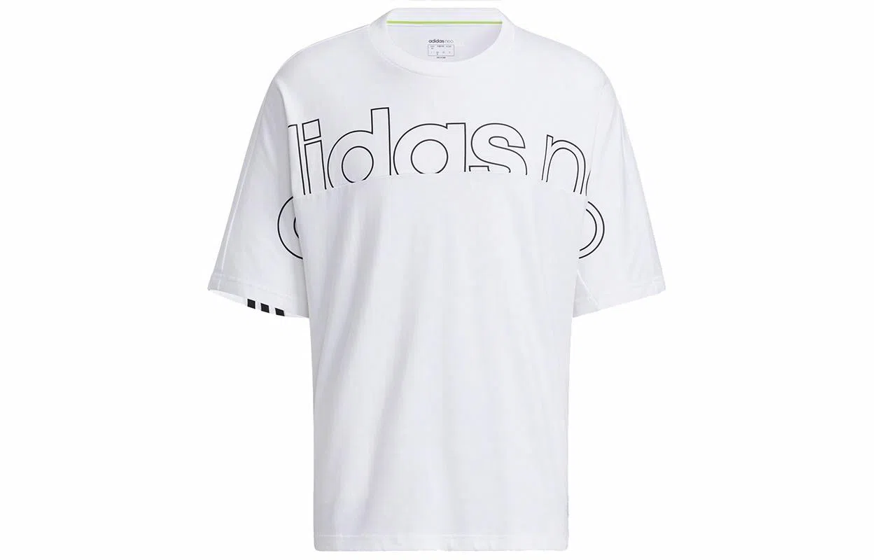 adidas Neo Printed Crew Neck T-Shirt White