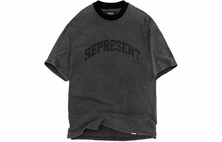 REPRESENT Logo Print T-Shirt Washed Grey