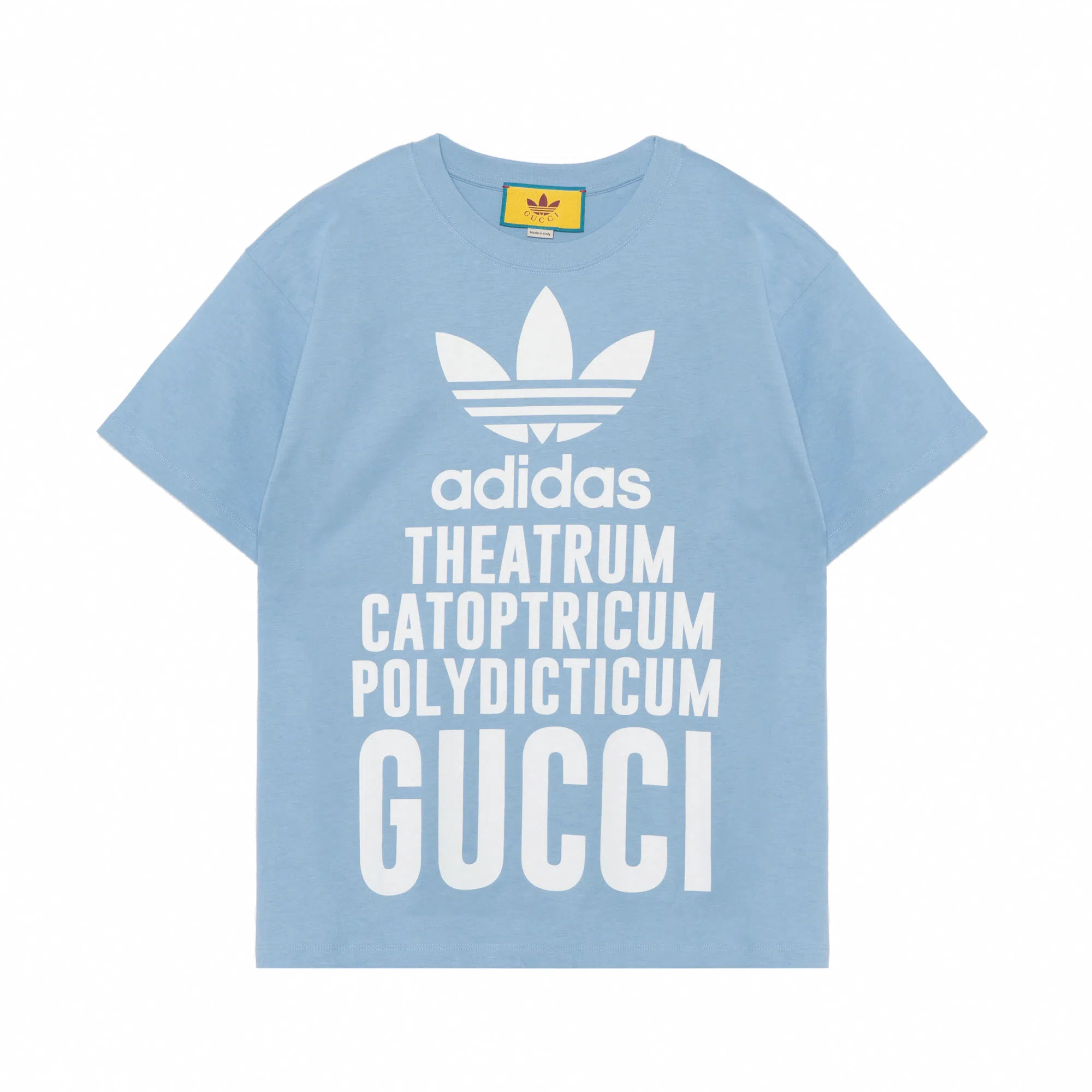 Gucci x adidas Logo Print T-Shirt Blue