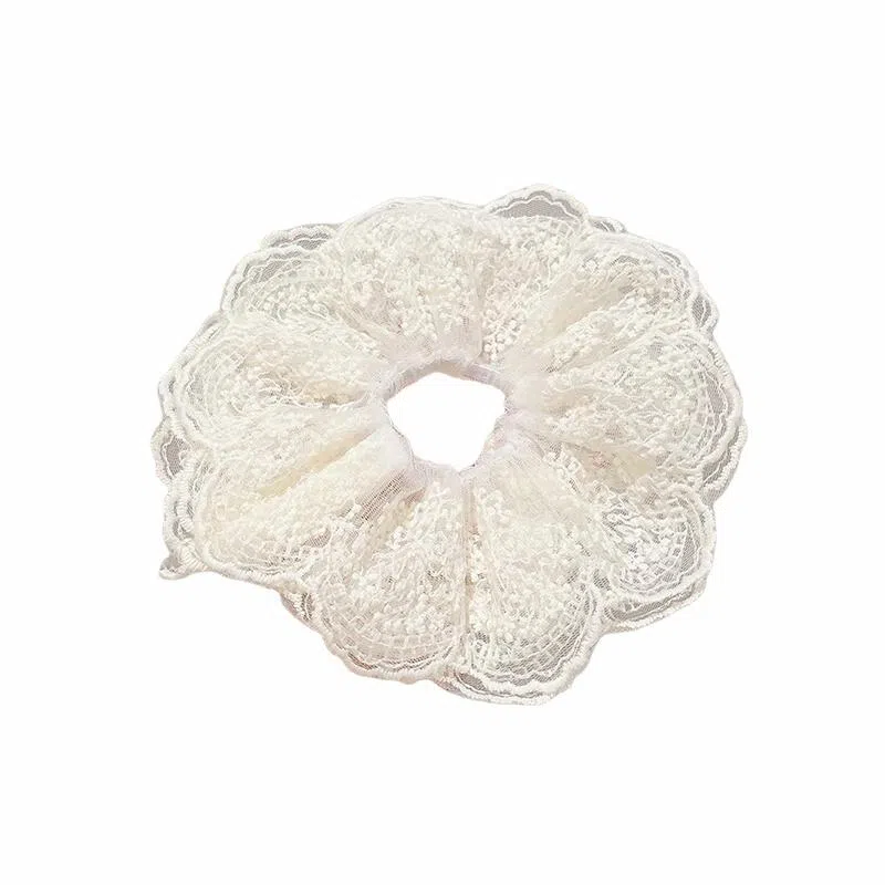 水中玉 韩系花边蕾丝猪大肠发圈超大号肥肠发绳扎头发头花 布艺 头绳 女款