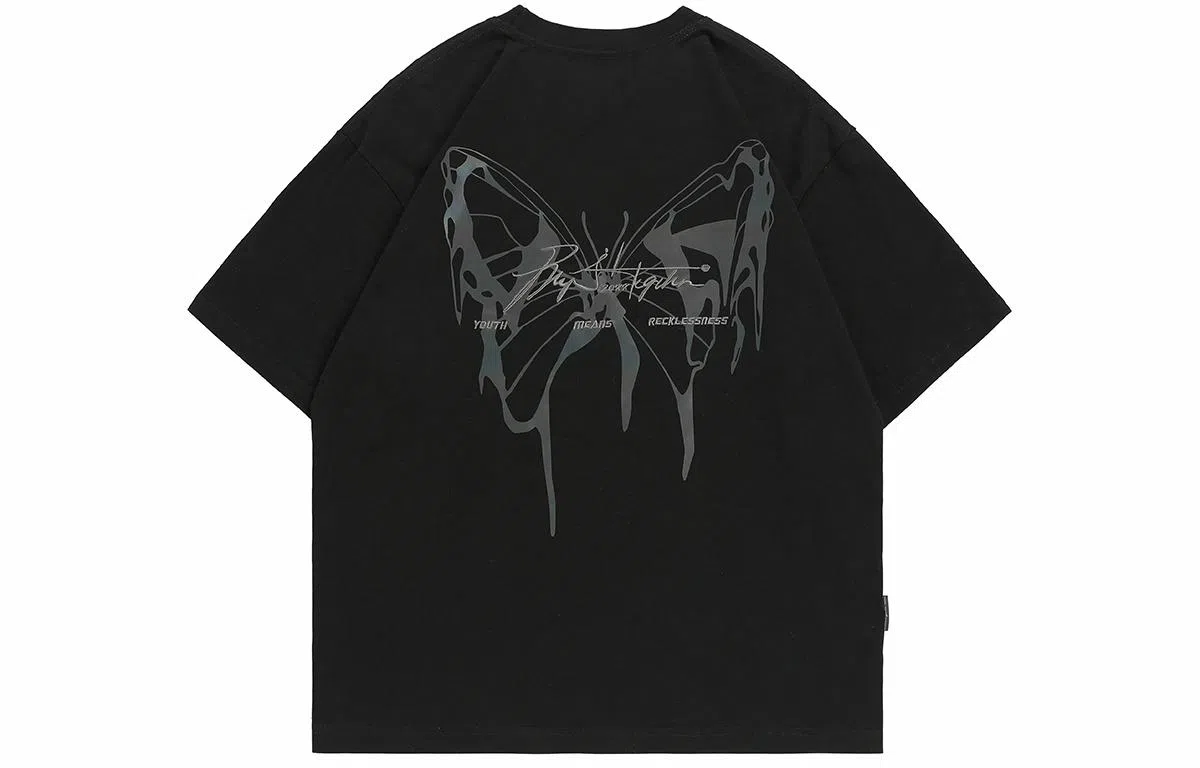 BJHG Gradient Reflective Butterfly T-Shirt
