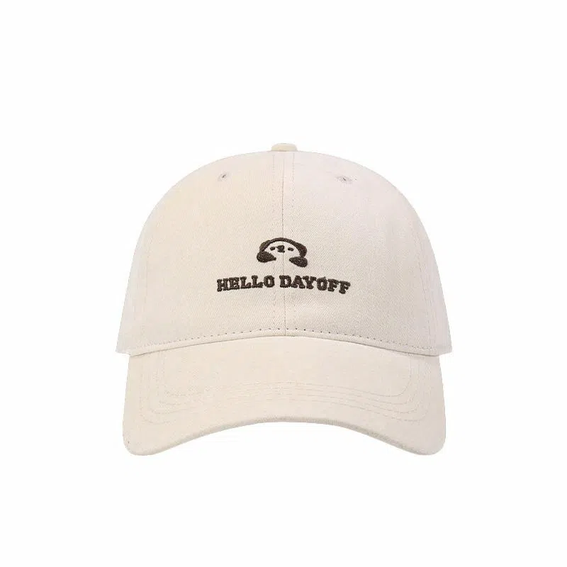 祎步康 简约刺绣显白大头围 韩版氛围感显脸小帽子 棉 鸭舌帽 男女同款情侣款