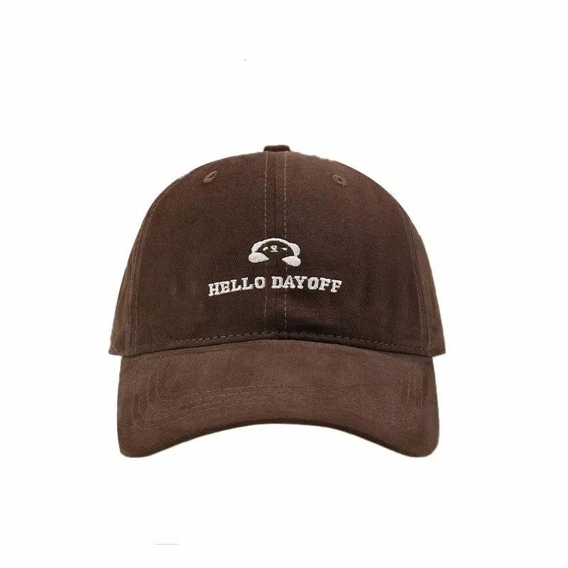 祎步康 简约刺绣显白大头围 韩版氛围感显脸小帽子 棉 鸭舌帽 男女同款情侣款