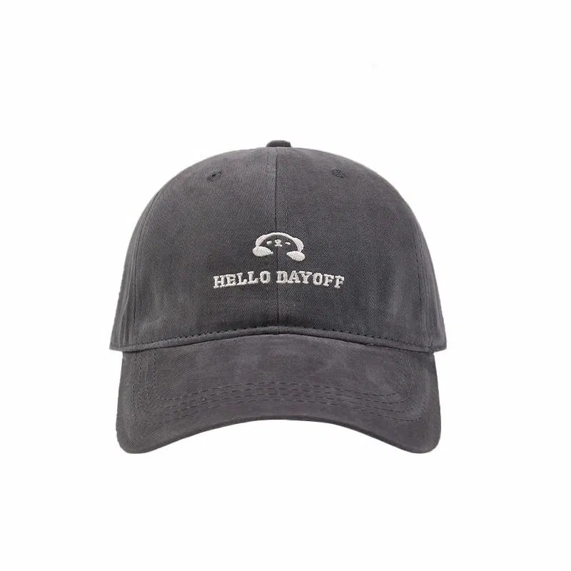 祎步康 简约刺绣显白大头围 韩版氛围感显脸小帽子 棉 鸭舌帽 男女同款情侣款