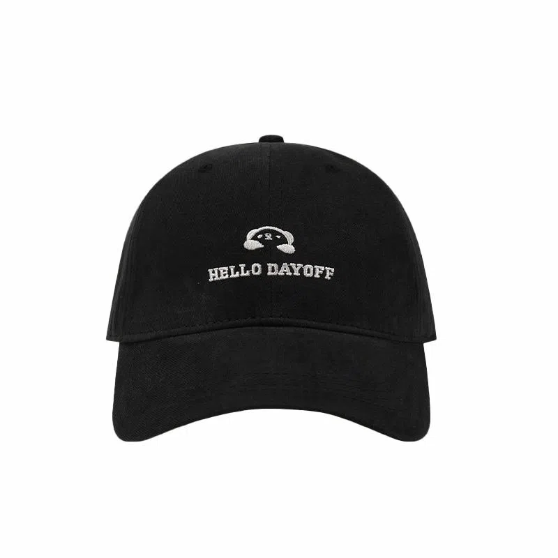 祎步康 简约刺绣显白大头围 韩版氛围感显脸小帽子 棉 鸭舌帽 男女同款情侣款