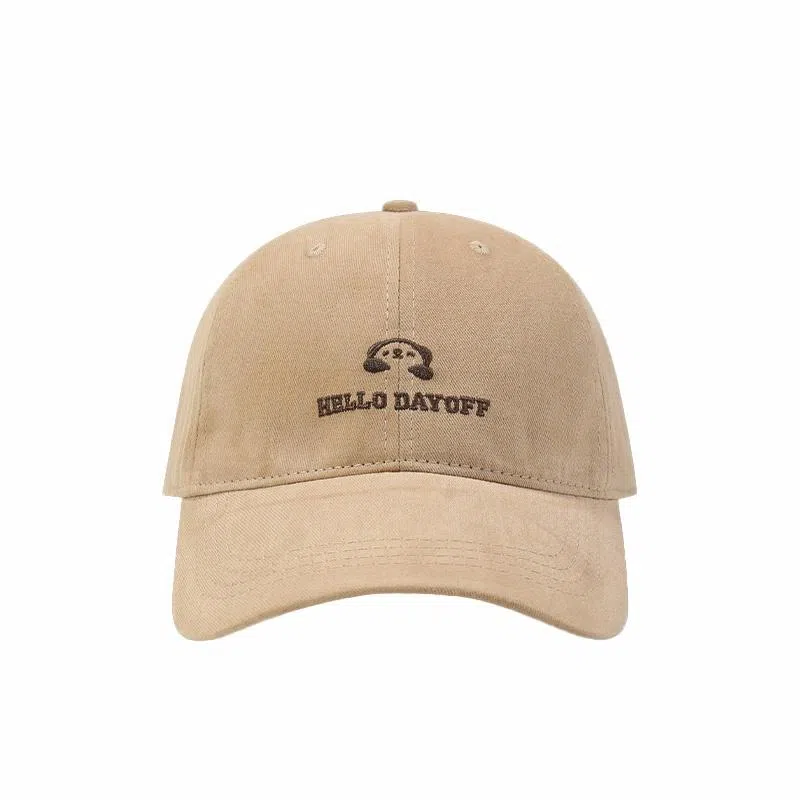 祎步康 简约刺绣显白大头围 韩版氛围感显脸小帽子 棉 鸭舌帽 男女同款情侣款