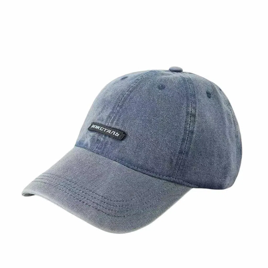 杨同学 韩版 显脸小 遮阳 防晒 百搭 户外 字母 牛仔布 鸭舌帽 男女同款情侣款