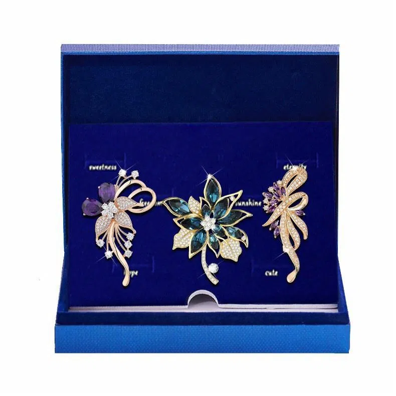 缔晶 精致奢华时尚 优雅浪漫复古闪耀胸花 合金 胸针 女款