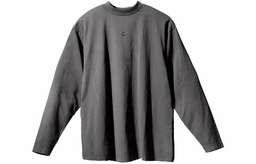 YEEZY x Gap x Balenciaga Logo Long Sleeve Tee Gray