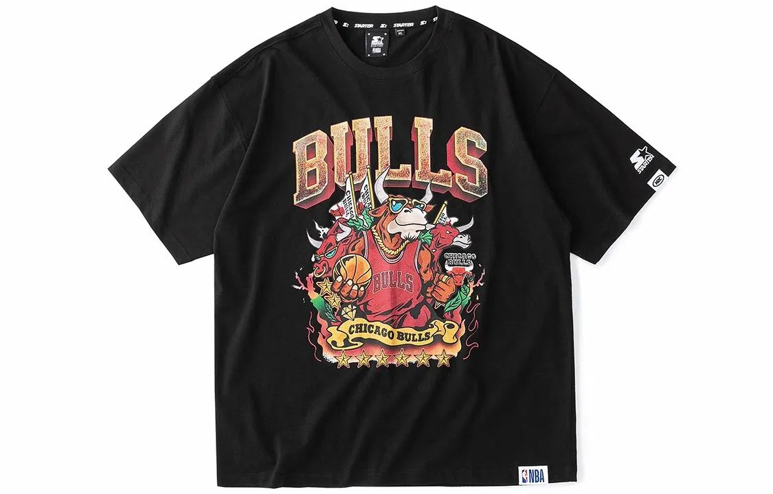 STARTER x NBA Chicago Bulls Black Tee