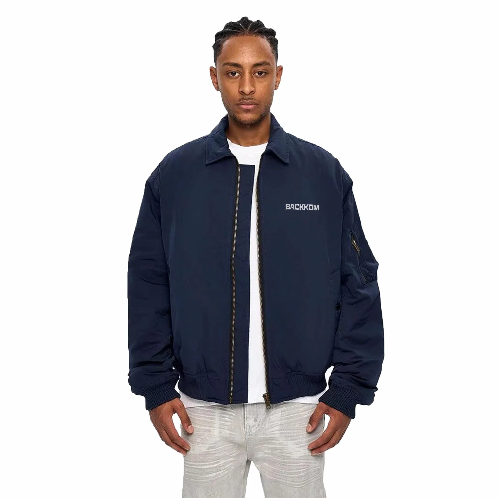 大卫贝肯 美式高街复古简约基础款字母印花时尚百搭宽松柔软舒适户外出行防风保暖休闲夹克 男女同款