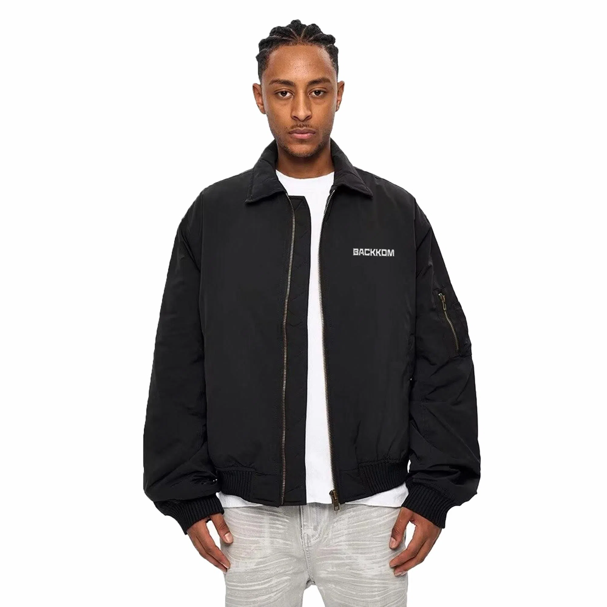 大卫贝肯 美式高街复古简约基础款字母印花时尚百搭宽松柔软舒适户外出行防风保暖休闲夹克 男女同款