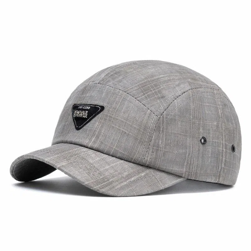 山一丸 韩版短帽水洗檐春夏户外遮阳帽复古时尚三角标 棉 鸭舌帽 男女同款情侣款