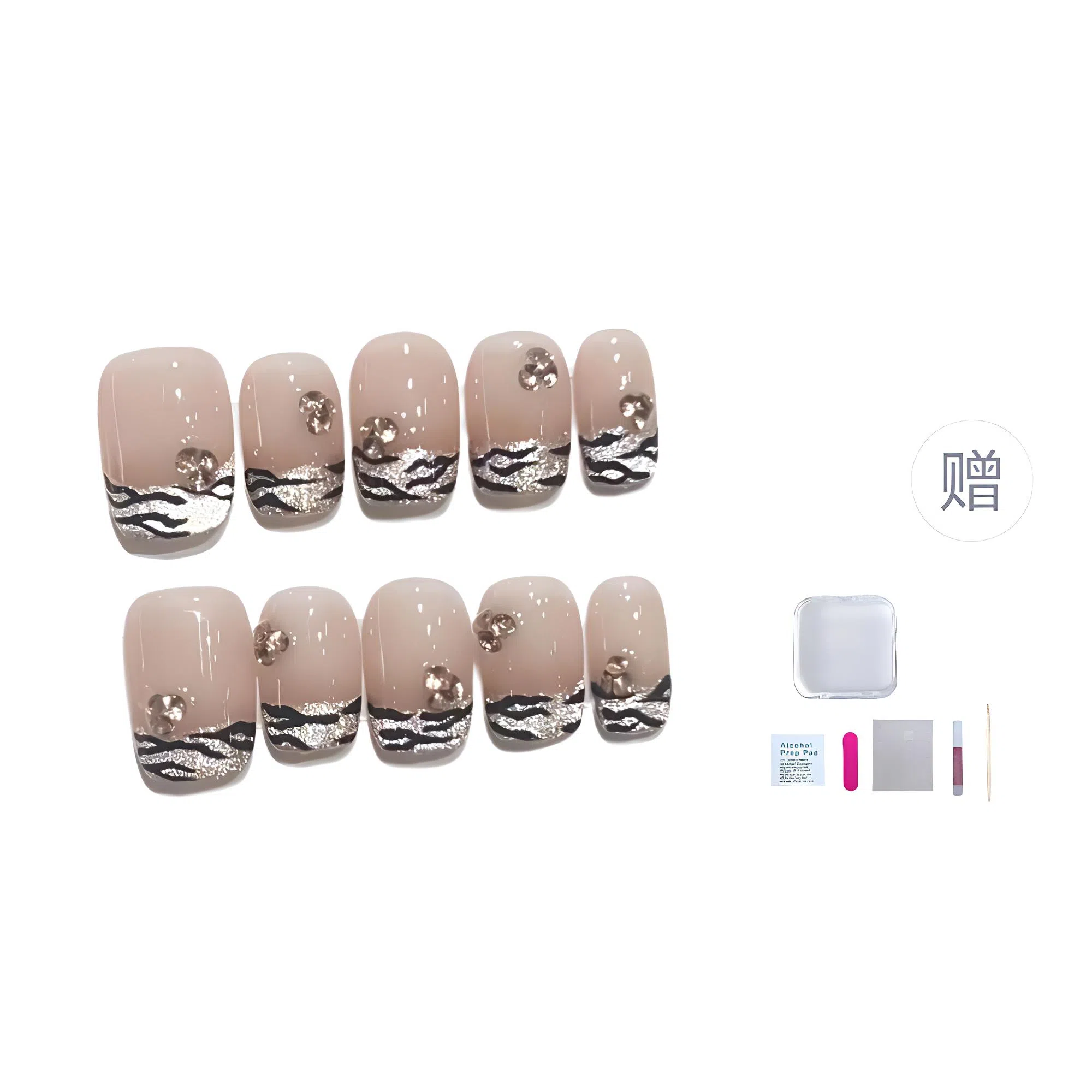 几多萌 个性辣妹穿戴甲  短短梯透色裸色