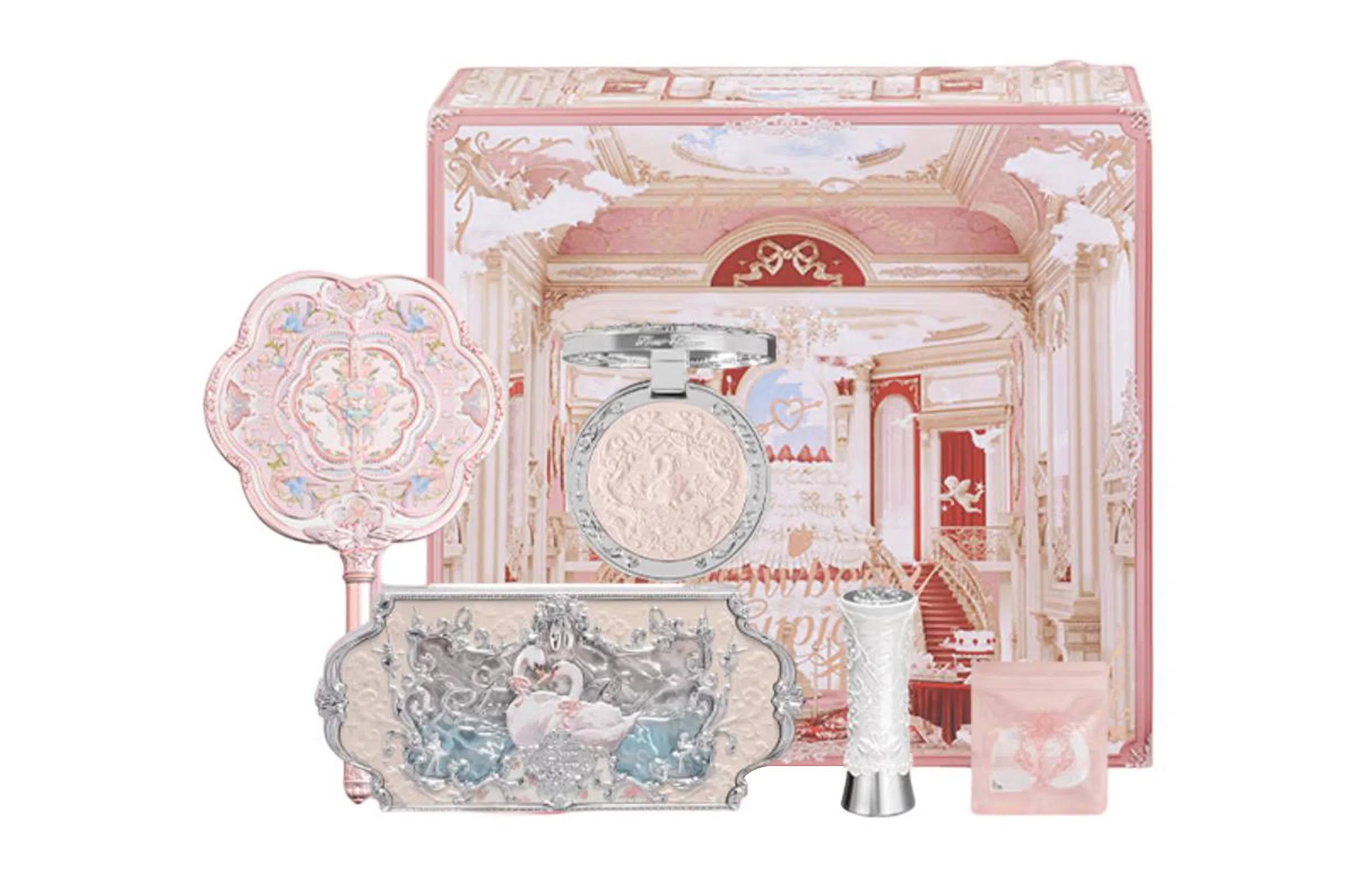 花知晓 天鹅深浅礼盒彩妆套装 气色提亮肤色 五件套