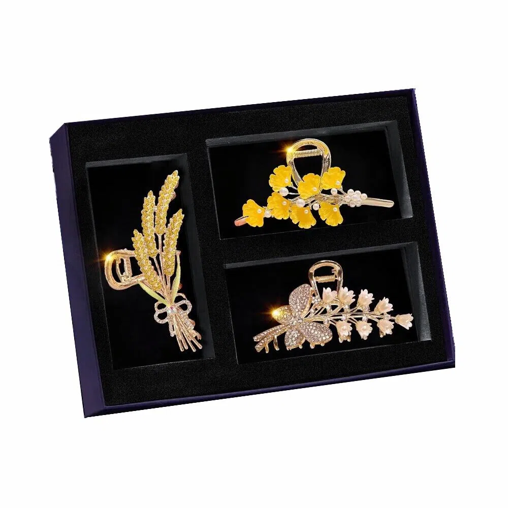 缔晶 森系清新 穗穗平安 铃兰花鲨鱼夹套装 春夏花语优雅通勤配饰 合金 发夹 女款