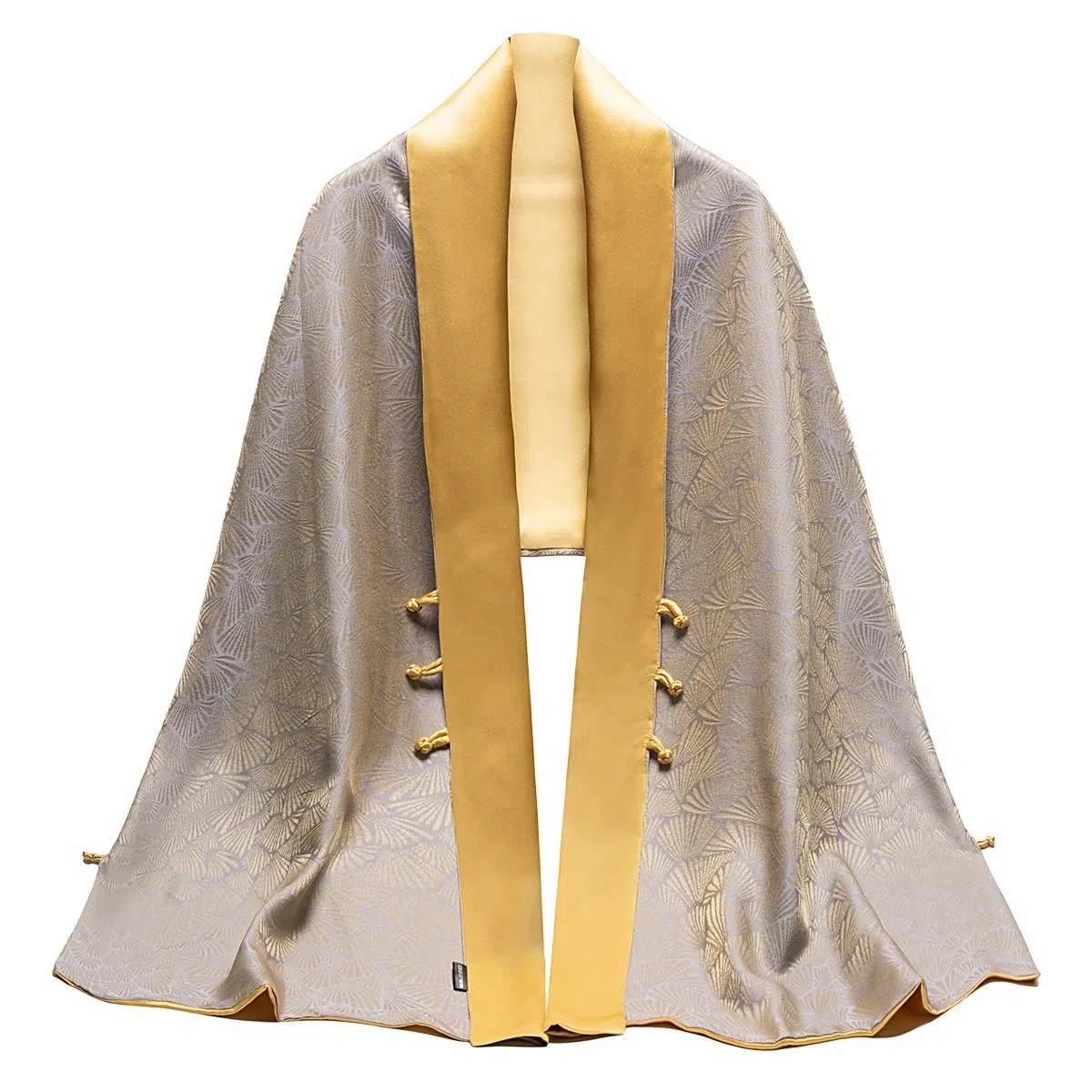 上海故事 新中式高级气质旗袍晚宴礼服复古盘扣桑蚕丝双面提花双层真丝长巾 丝巾 女款