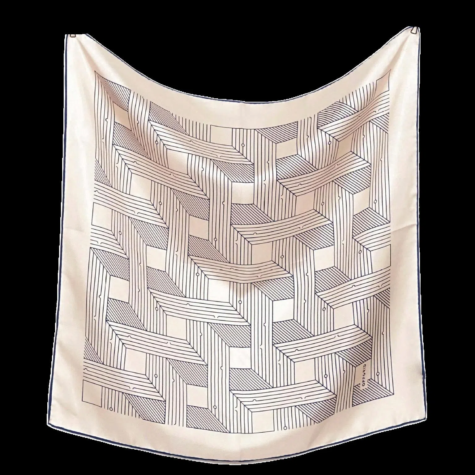 山一丸 桑蚕丝真丝立体清新职业条纹线条小领巾  丝巾 女款