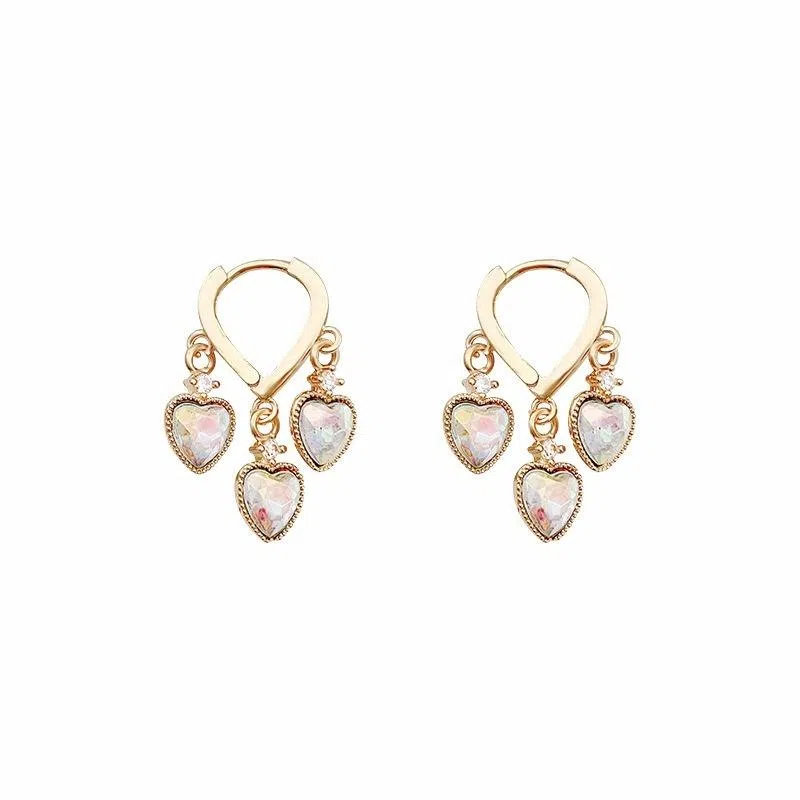 彤彤兔 个性气质甜美炫彩爱心 合金 耳环 女款
