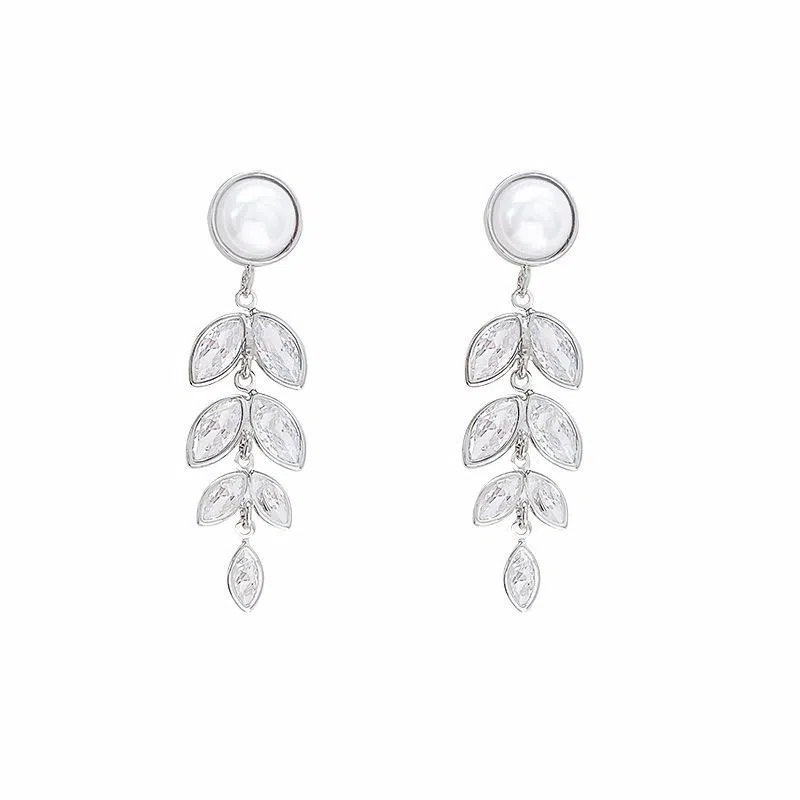 彤彤兔 韩系麦穗流苏仿珍珠 合金 耳环 女款