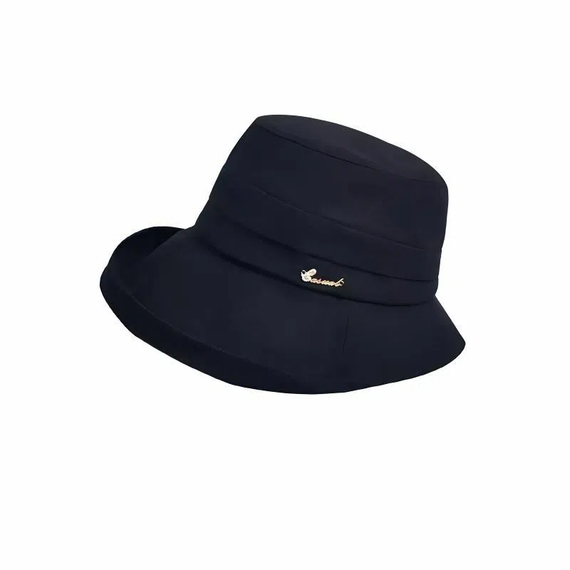 杨同学 【复古赫本风】遮阳 夏 优雅 卷边 字母 防紫外线 海边度假 聚酯纤维 防晒帽 女款